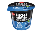 Produto lácteo Milbona High Protein de mirtilo, baixo teor de gordura, com 20g de proteína