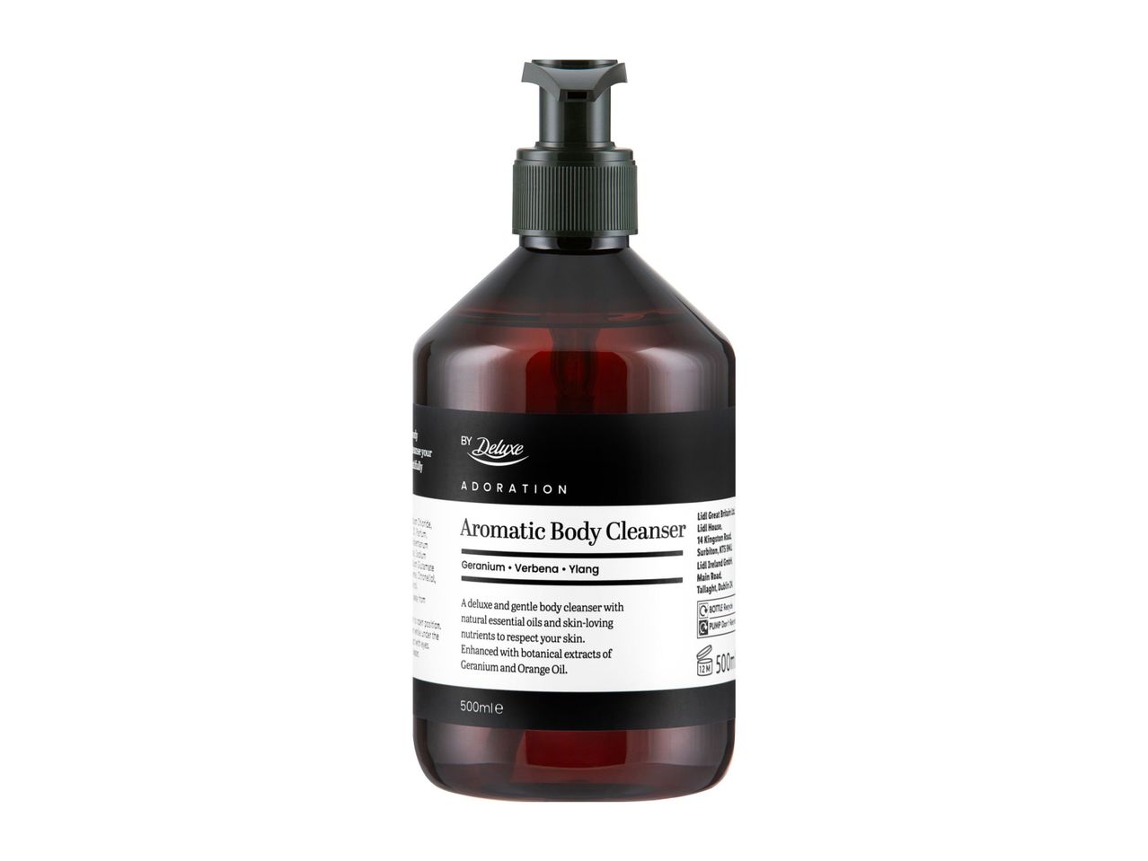 Deluxe Adoration Aromatic Body Cleanser with Geranium, Verbena, and Ylang, 500ml