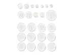 An assortment of TRONIC brand lithium button cell batteries of various sizes.