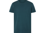 Camiseta azul-marinho de manga curta.