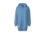 Hellblauer Hoodie-Pullover mit langen Ärmeln und Kapuze