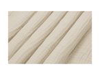 Close-up of a beige, textured muslin fabric, folded in soft, diagonal pleats.