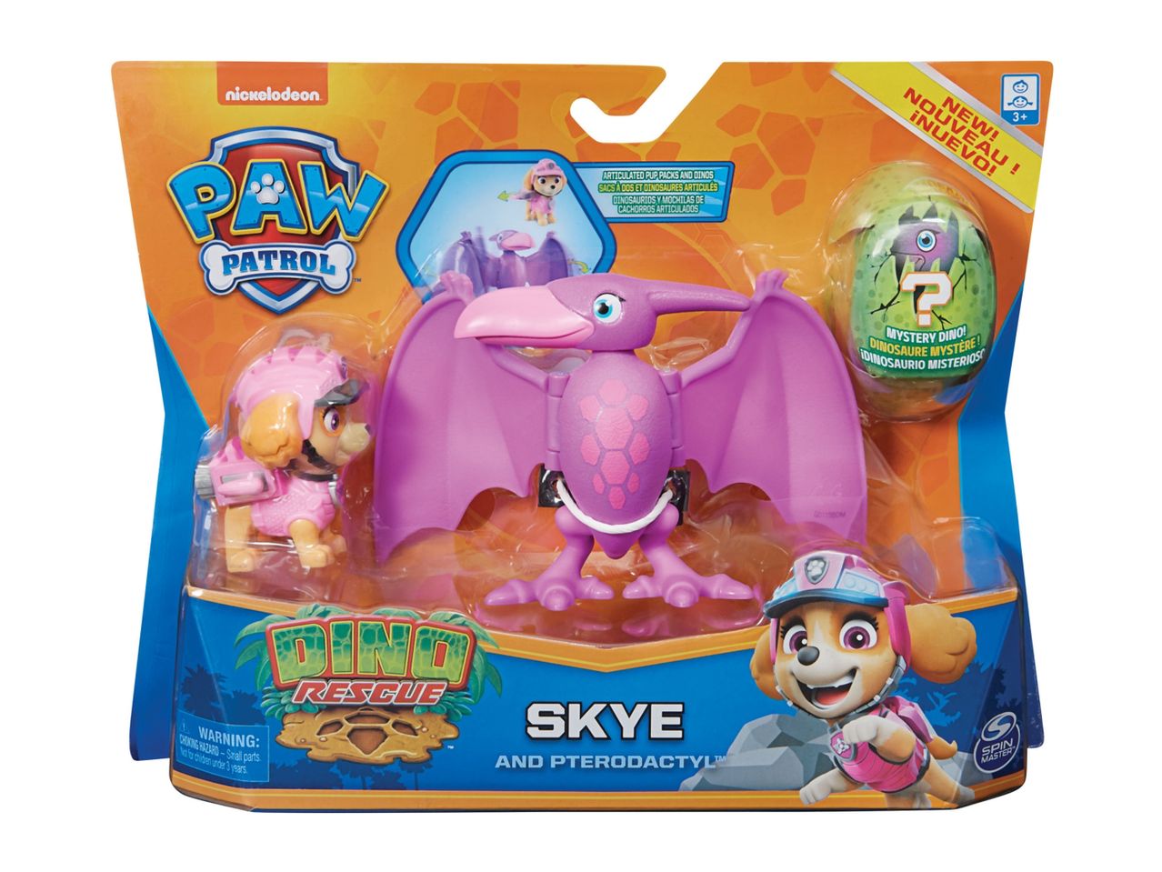 Paw Patrol Dino Rescue Skye and Pterodactyl toy set.