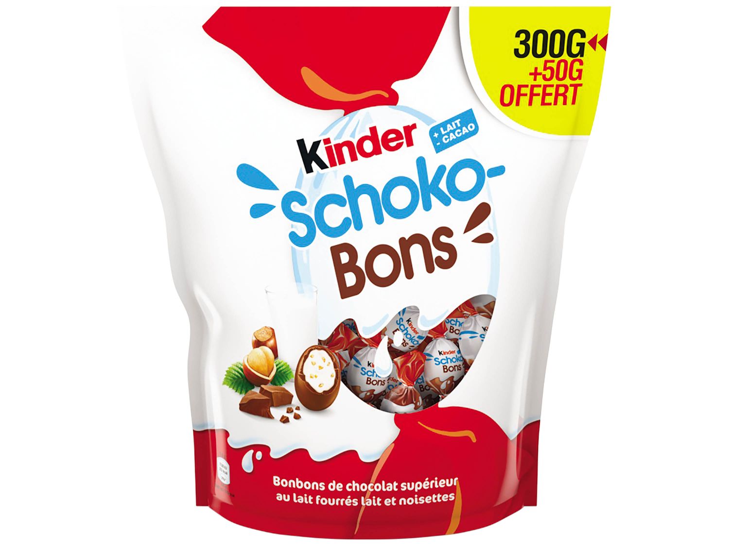 Schoko-Bons Bonbons de chocolat fourrés au lait et aux noisettes BIG PACK  300 g