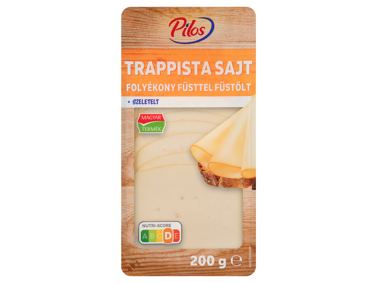 Pilos Trappista Sajt, 200g szeletelt füstölt sajt.
