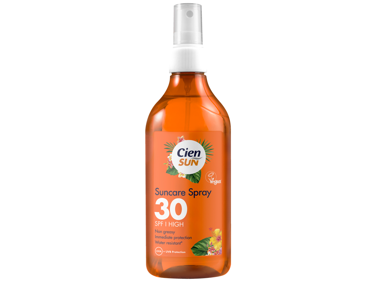 Cien Sun Protect Spray SPF 30: vegan, transparent sunscreen.