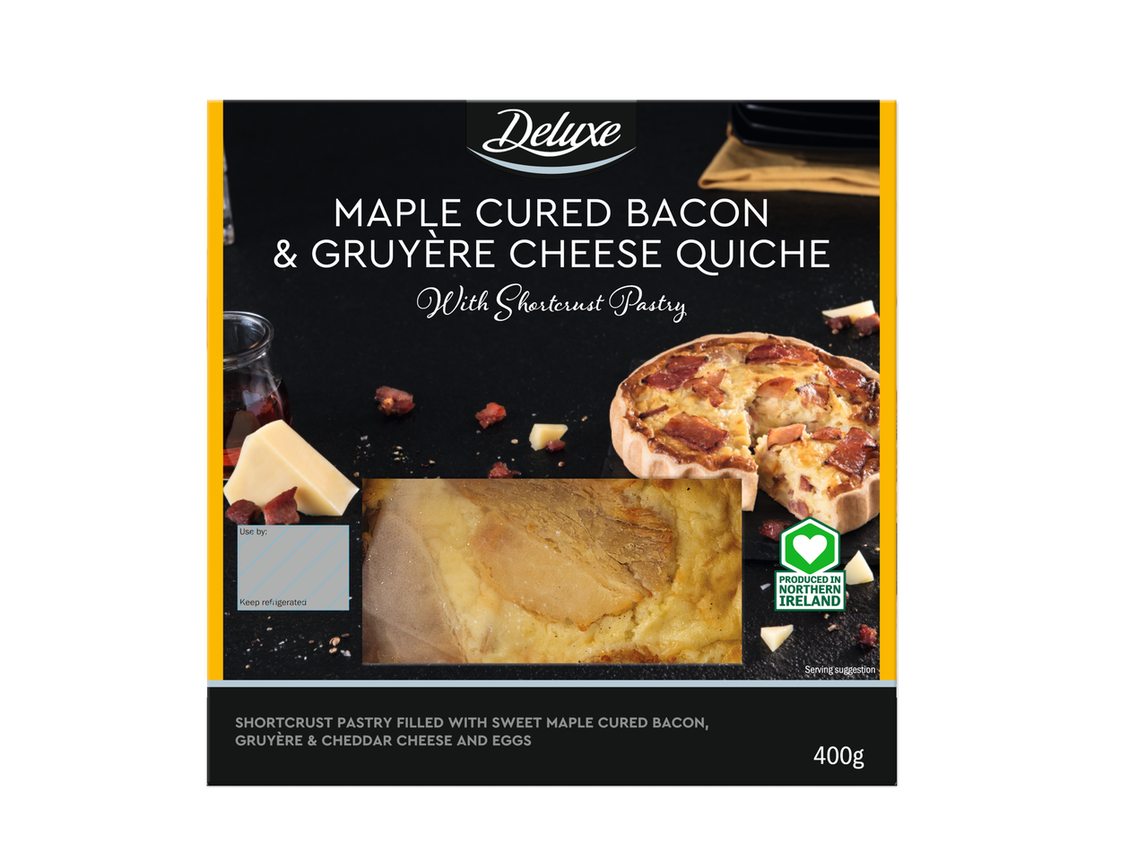 Go to full screen view: Maple Cured Bacon & Gruyere Quiche - Image 1