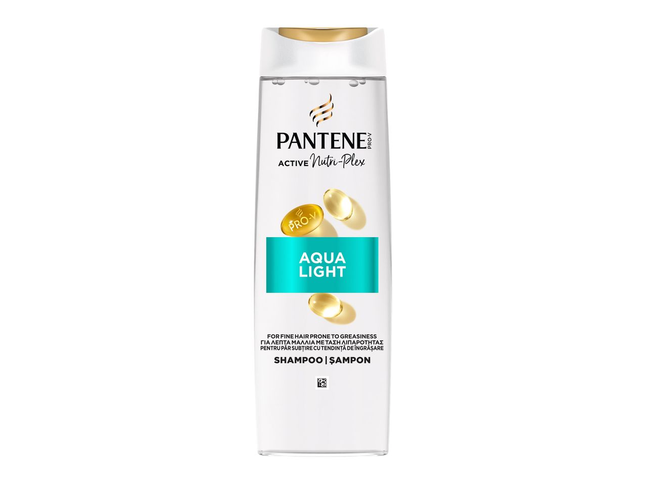 Μπουκάλι σαμπουάν Pantene Pro-V Aqua Light για λιπαρά μαλλιά.