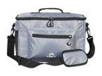 Bolsa térmica Crivit cinza com alça de ombro.