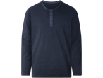 Dryžuoti ilgomis rankovėmis Henley marškinėliai tamsiai mėlynos spalvos