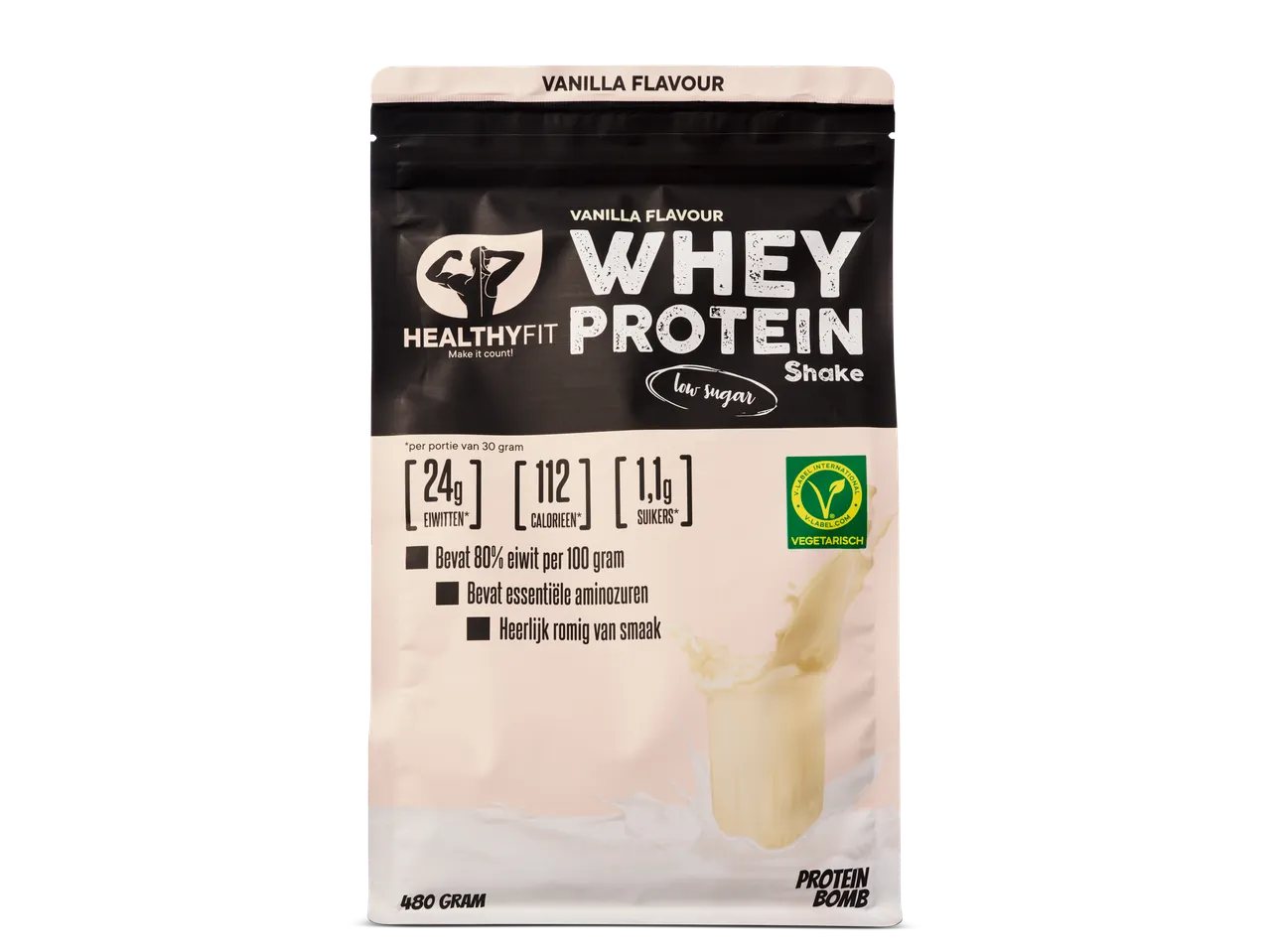 HealthyFit vanille wei-eiwitshake.