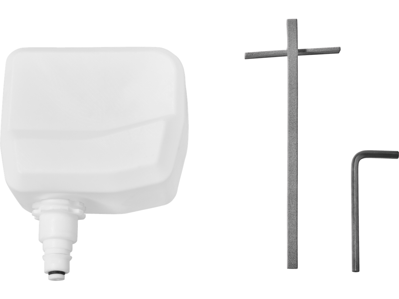 Tanque de água branco para cortador de azulejos Parkside, com chave Allen e ferramenta de montagem.