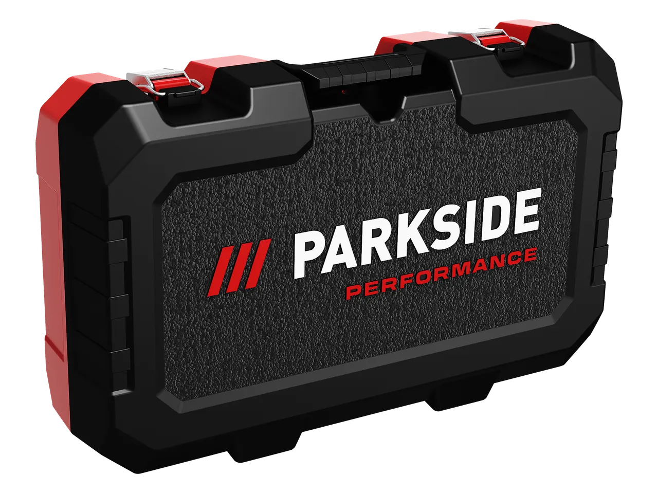 PARKSIDE PERFORMANCE® 20V Cordless Hammer Drill case, black with red accents.