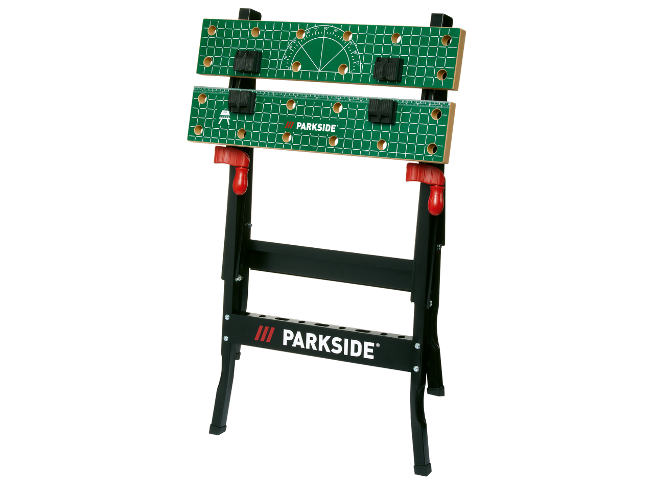 Сгъваема работна маса Parkside с менгеме и измервателни скали.