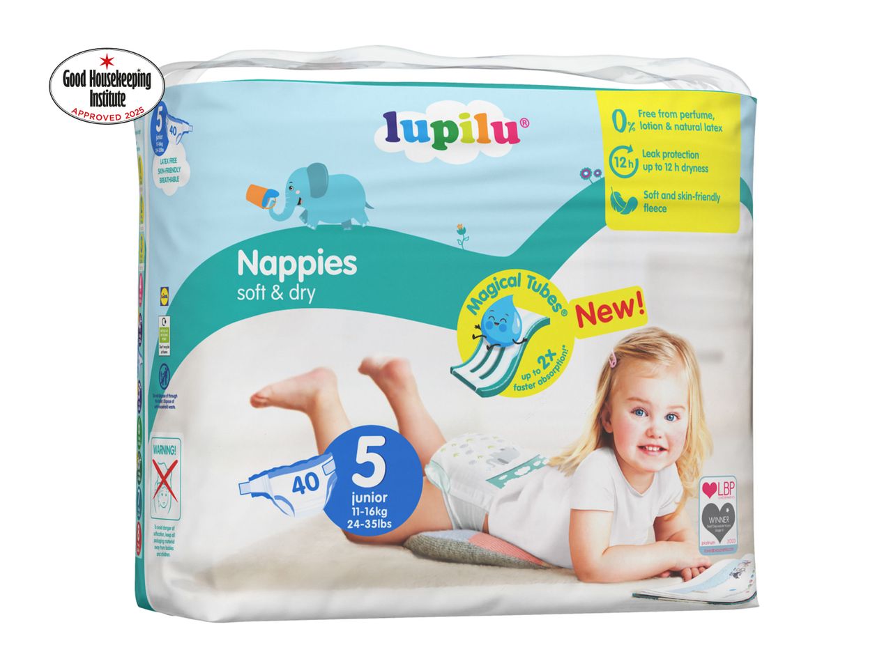 Lupilu baby nappies size 5, 40 pack size.