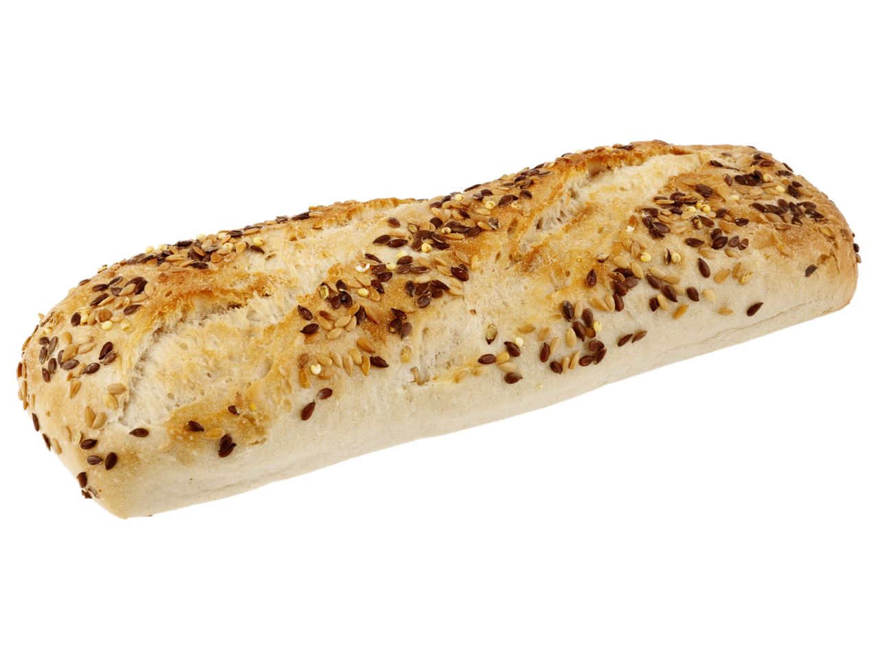 Multi-seed bread roll.