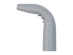 Grey plastic nozzle for a cleaning device, bent at an angle with small protrusions.