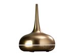 Gold-colored essential oil diffuser with a sleek, teardrop design