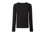 Back view of a plain black long-sleeved t-shirt.