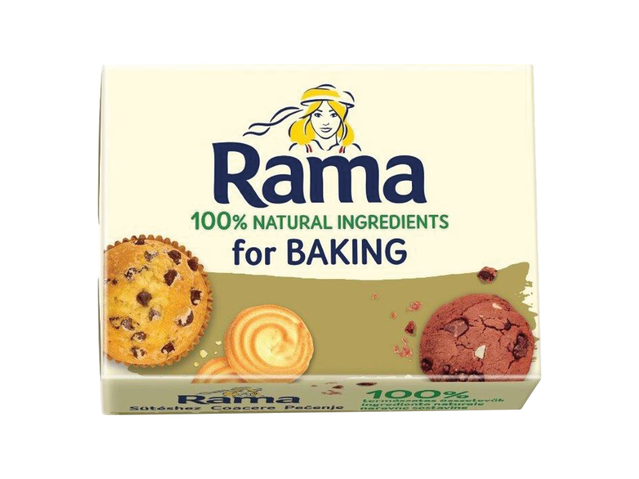 Rama za pečenje s 100% prirodnim sastojcima, prikazana s kolačićima i keksima.