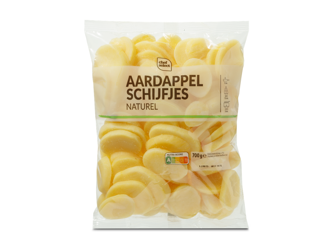 Chef Select: Naturele aardappelschijfjes, 700g.