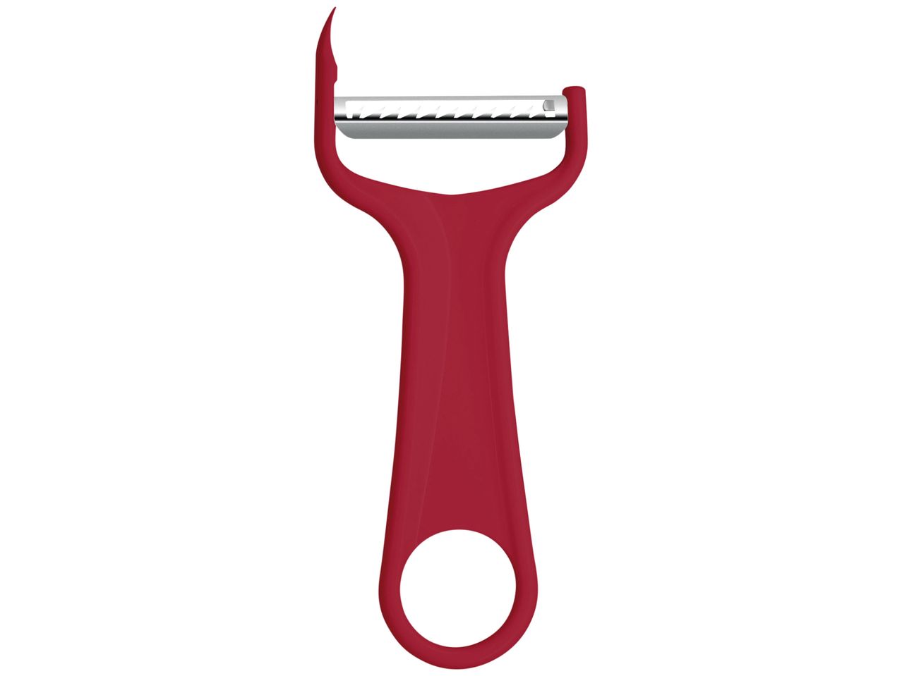 Sbucciapatate rosso ergonomico con lama