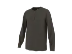 Esmara heren Henley shirt met lange mouwen in donkergrijs met wafeltextuur