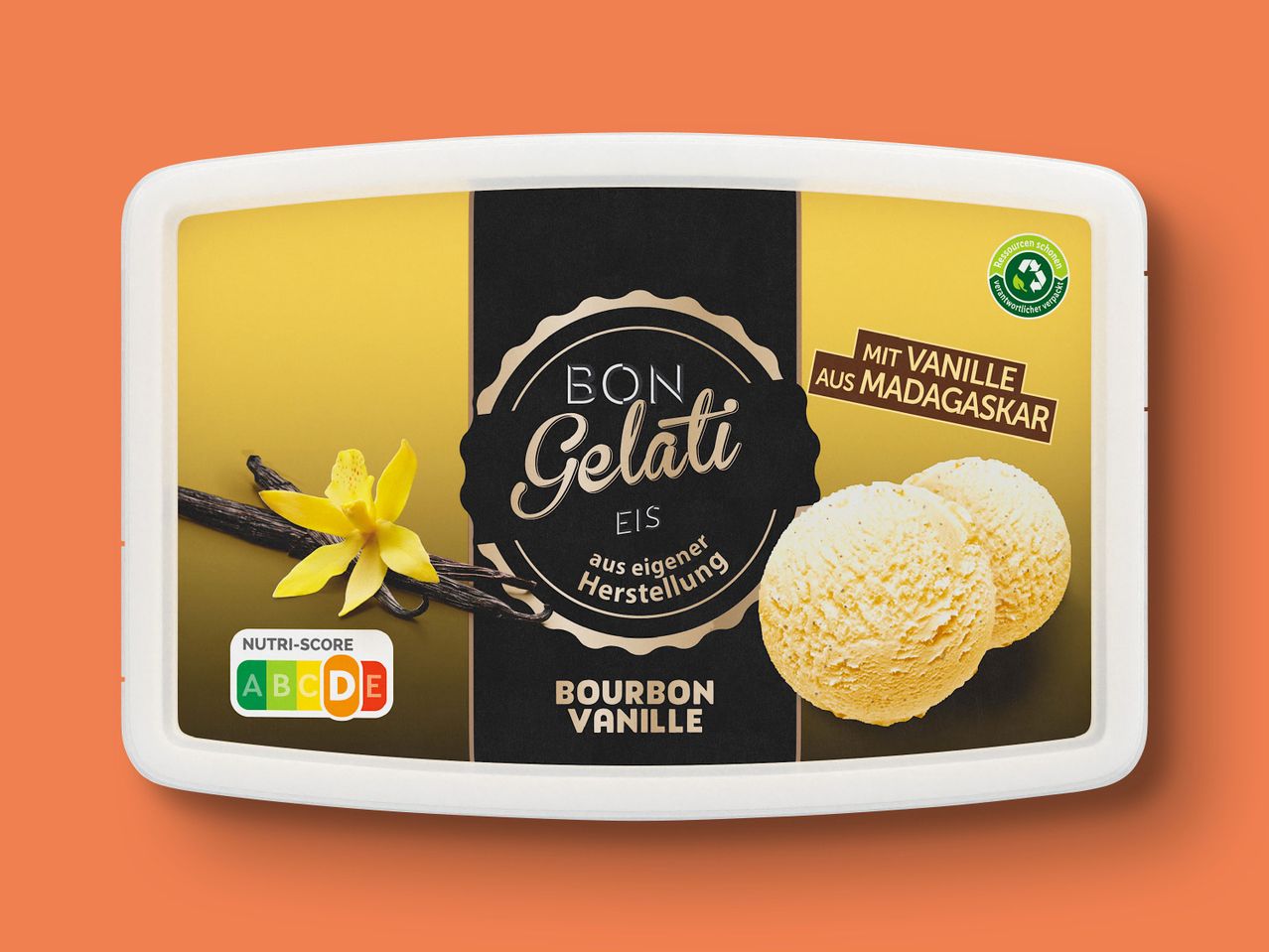 Bon Gelati Bourbon Vanille Eis mit Vanille aus Madagaskar.