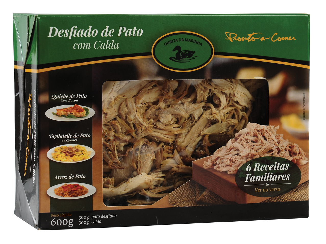 Quinta da Marinha: Pato desfiado com molho, pronto a comer, 6 receitas.