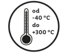 Temperaturni znak: od -40°C do +300°C