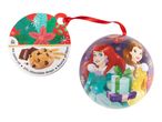 Disney Princess Christmas bauble with Ariel and Belle, and a cookie tag.