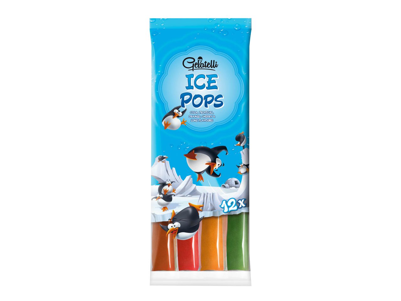 Sachets de glaces rafraîchissantes Cadbury Ice Pops aux saveurs variées.