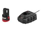 A 12V battery and a battery charger for power tools.