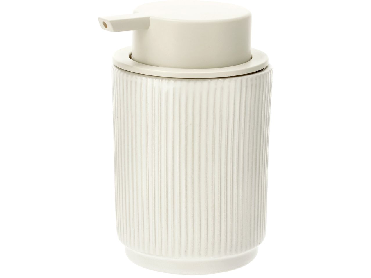 Дозатор за сапун в кремав цвят с вертикални релефни линии