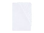 White fitted sheet with elasticated edges
