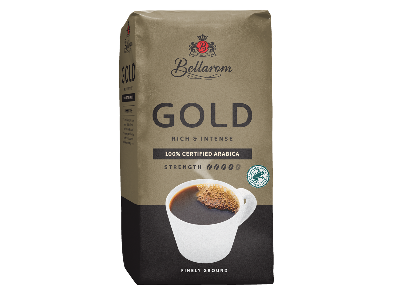 Αλεσμένος καφές Bellarom Gold: 100% Arabica, πλούσιος και έντονος.