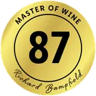 Arany pecsét „Master of Wine”, „87” és „Richard Bampfield” felirattal.