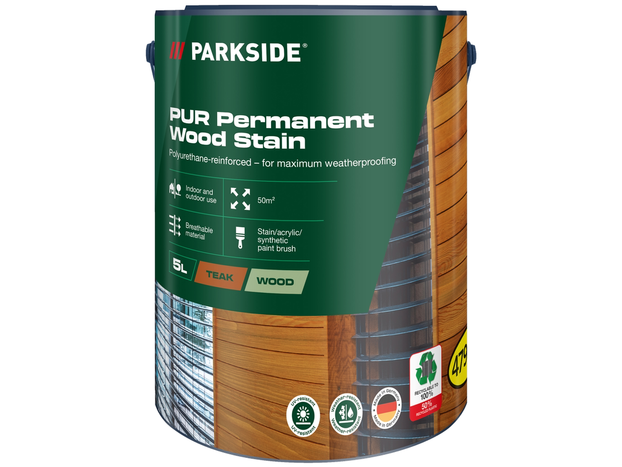 Parkside® PUR-Langzeitlasur lazura za les za notranjo in zunanjo uporabo.