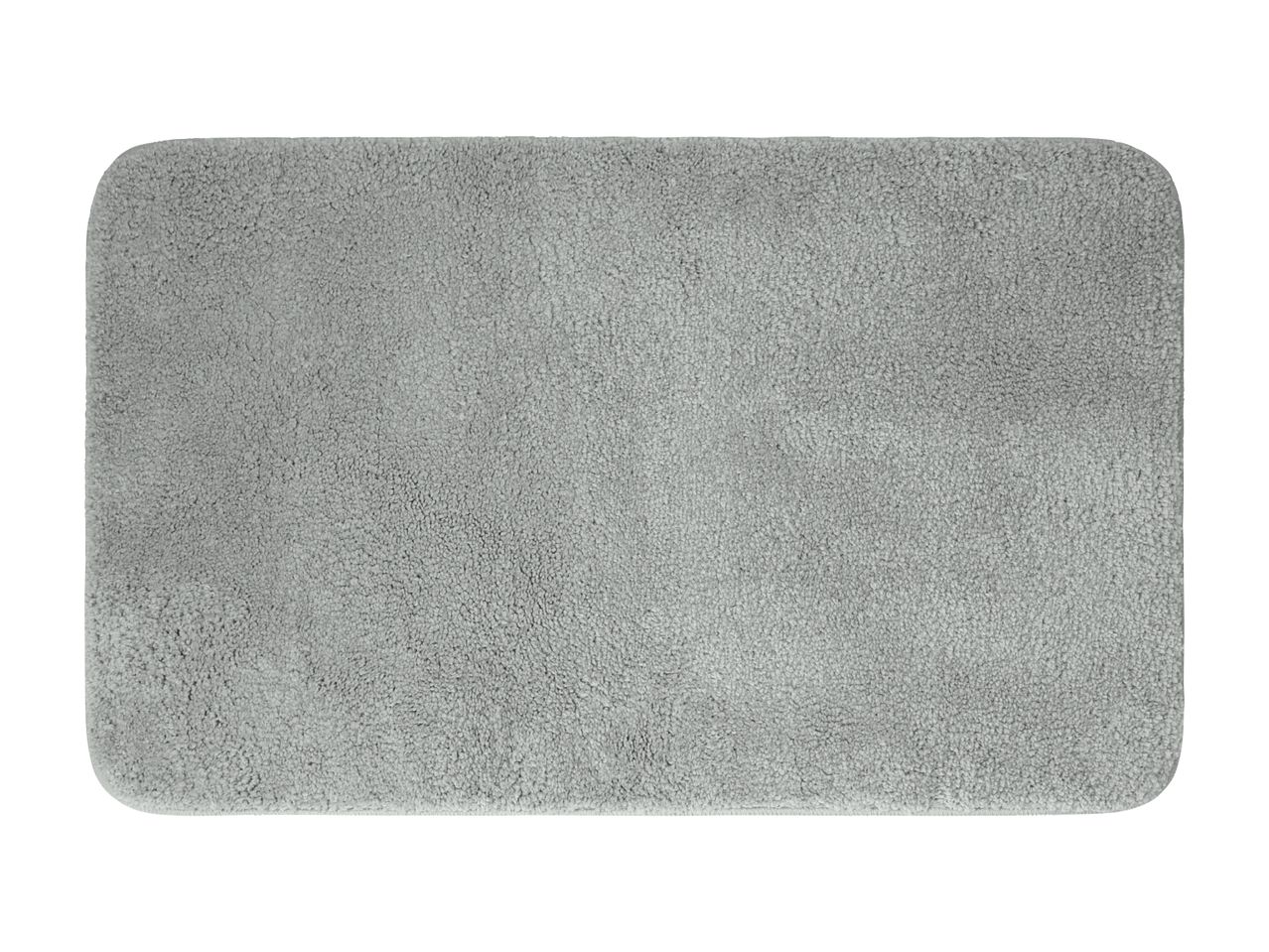 Light grey rectangular bath mat with rounded corners.