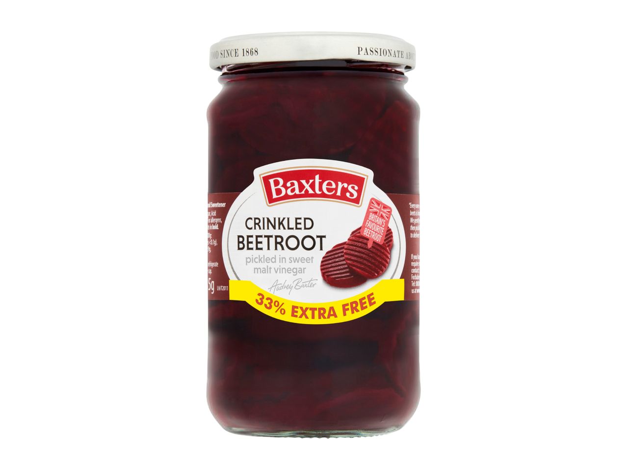 Crinkled Sliced Beetroot +33% Extra Free, 455g (Drained Weight: 272g)