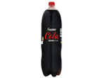 Garrafa de Freeway Cola 0% Açúcar com condensação, tampa vermelha e rótulo preto.