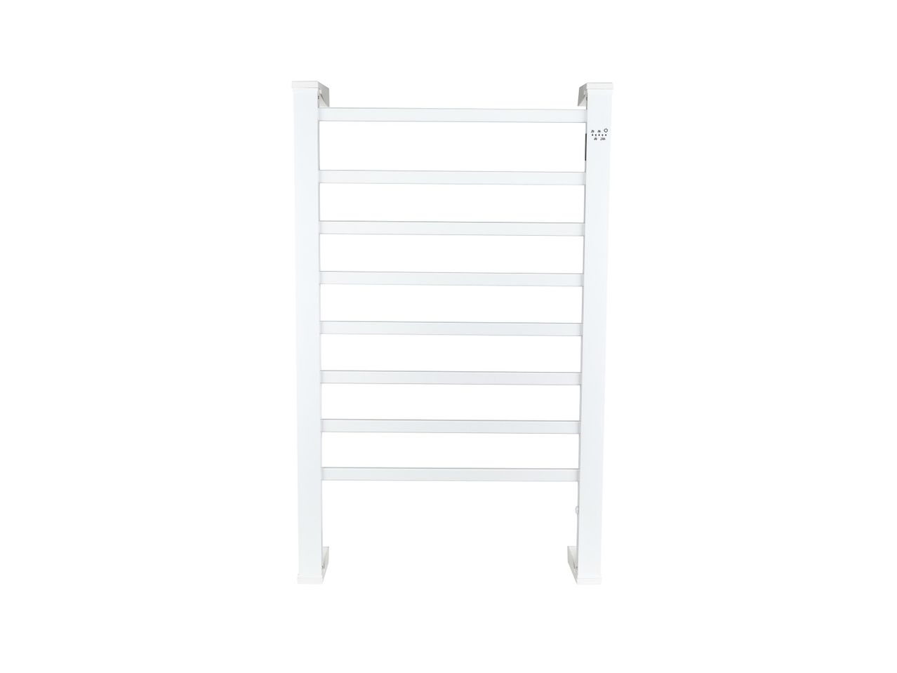 Fehér törölközőszárító radiátor időzítő funkcióval