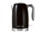 Black Silvercrest® Wasserkocher kettle with a chrome base and '1973' inscription.