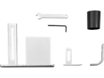 Kit de montagem com ferramentas e acessórios.