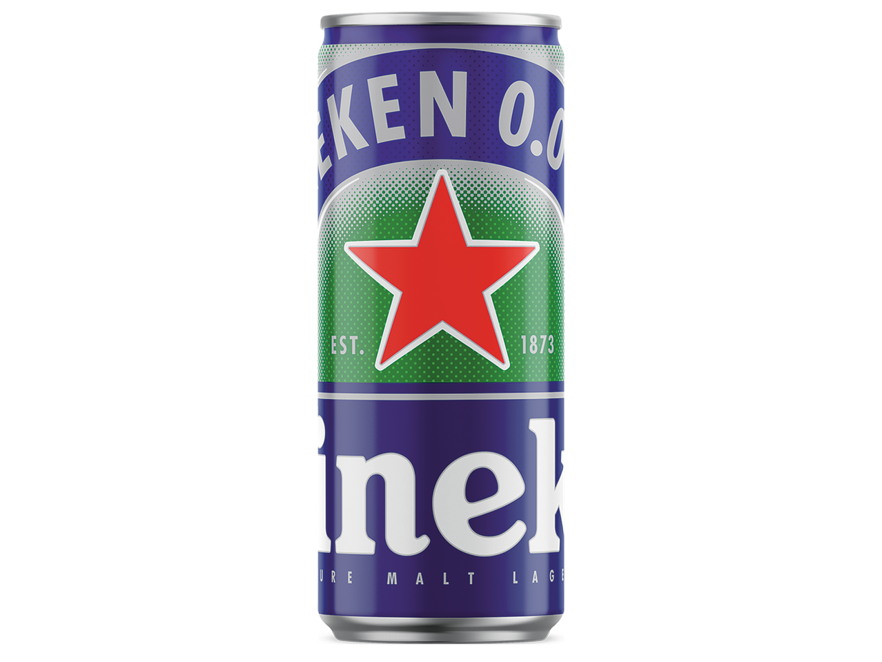 Кенче безалкохолна бира с червена звезда и надпис 'PURE MALT LAGE'.