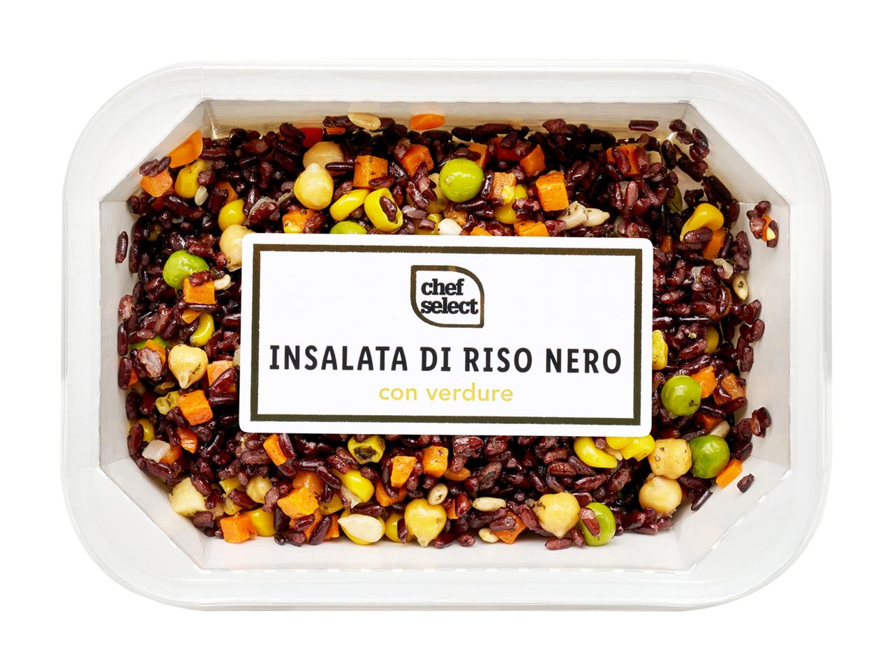 Chef Select insalata di riso nero con verdure in confezione.