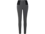 Leggings grigi con vita alta e inserti neri.