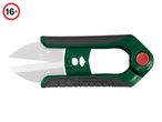 Green and black garden shears with stainless steel blades, 16+ age rating