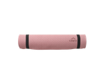 Tapete de yoga rosa CRIVIT enrolado com alças pretas