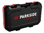 PARKSIDE PERFORMANCE® 20V Cordless Hammer Drill case, black with red accents.